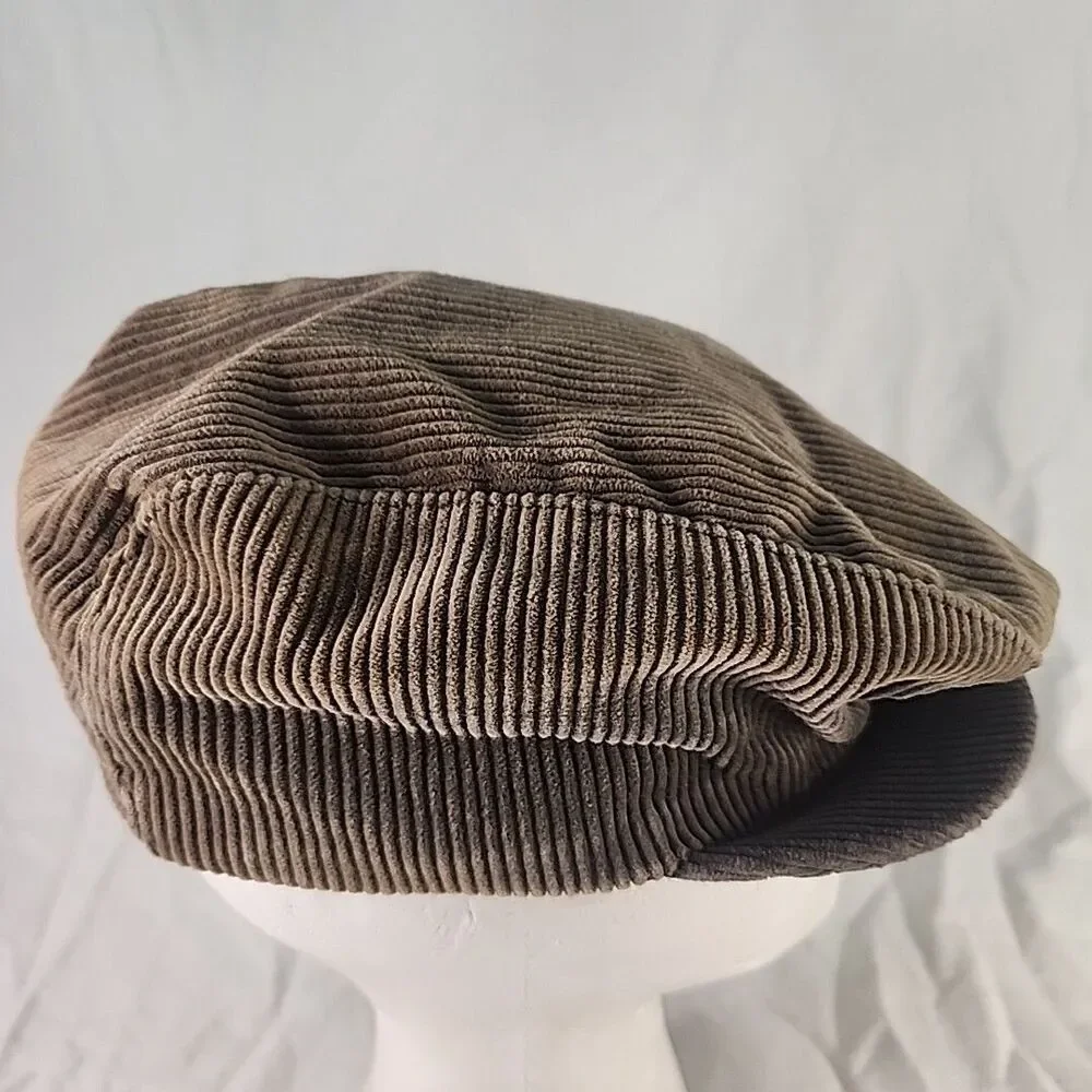 Newsboy Snap Cap Brown Corduroy Amalgamated Clothing & Textile Workers Union USA